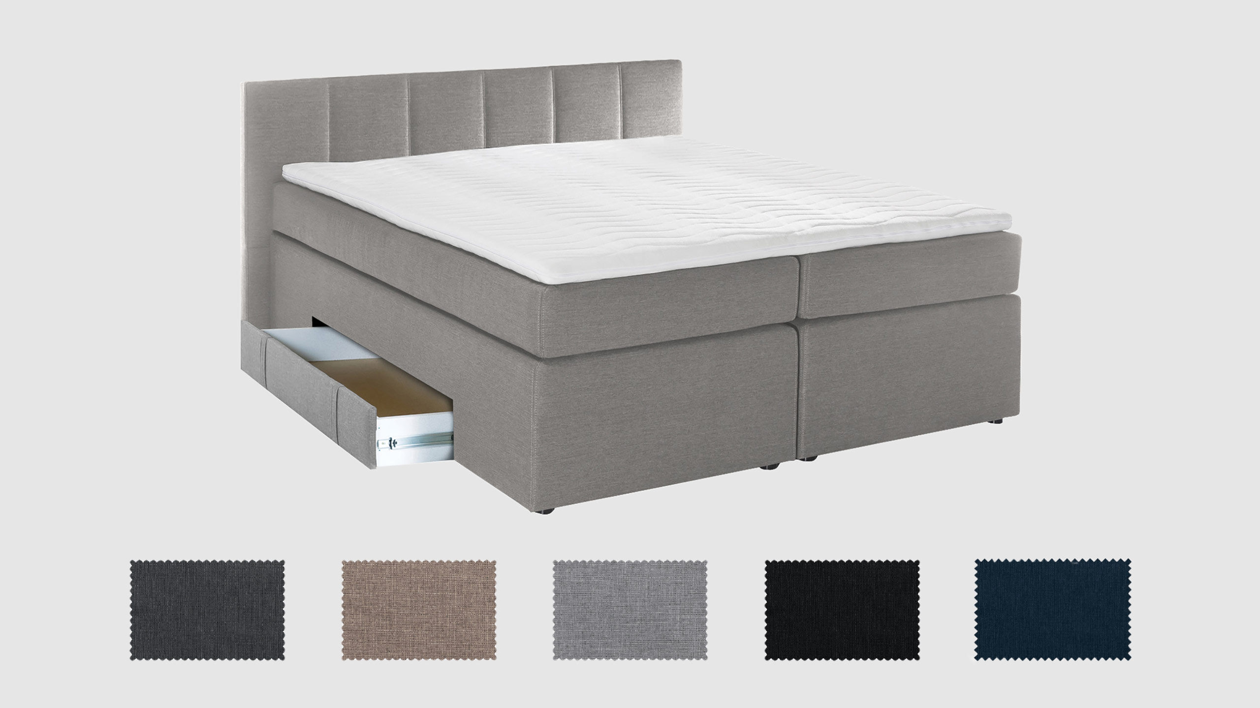 Ravensberger Matratzen Boxspringbett Bea und Beatrice Stoffmuster Inari